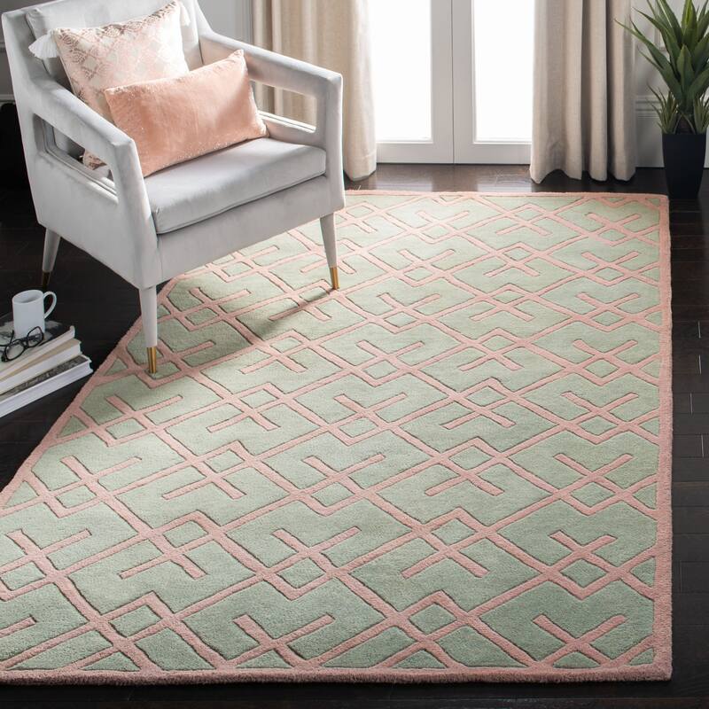 SAFAVIEH Handmade Chatham Ulya Modern Moroccan Wool Rug - 4' x 6' - Green
