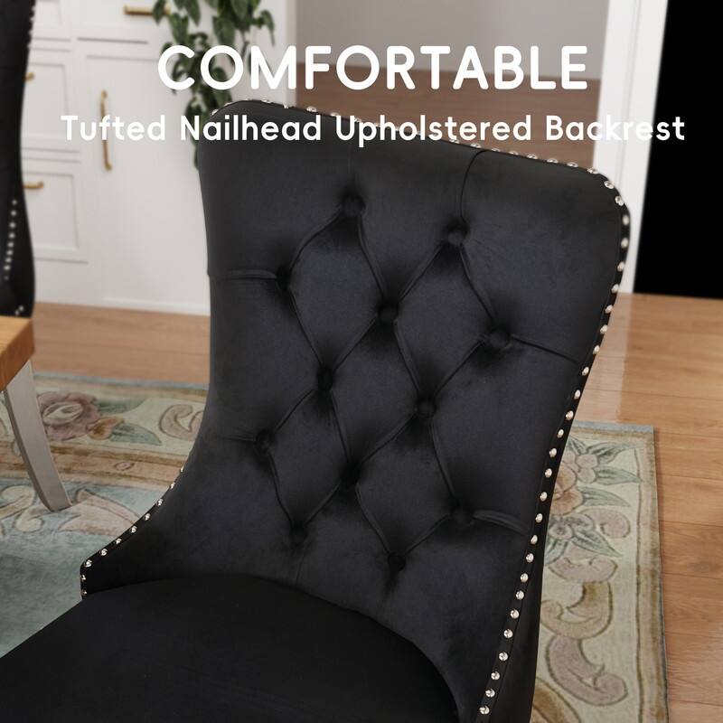 Contemporary Velvet Upholstered Dining Chair Set of 4