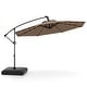 preview thumbnail 14 of 48, Gymax 10 FT Solar Offset Hanging Umbrella Patio Cantilever Umbrella w/