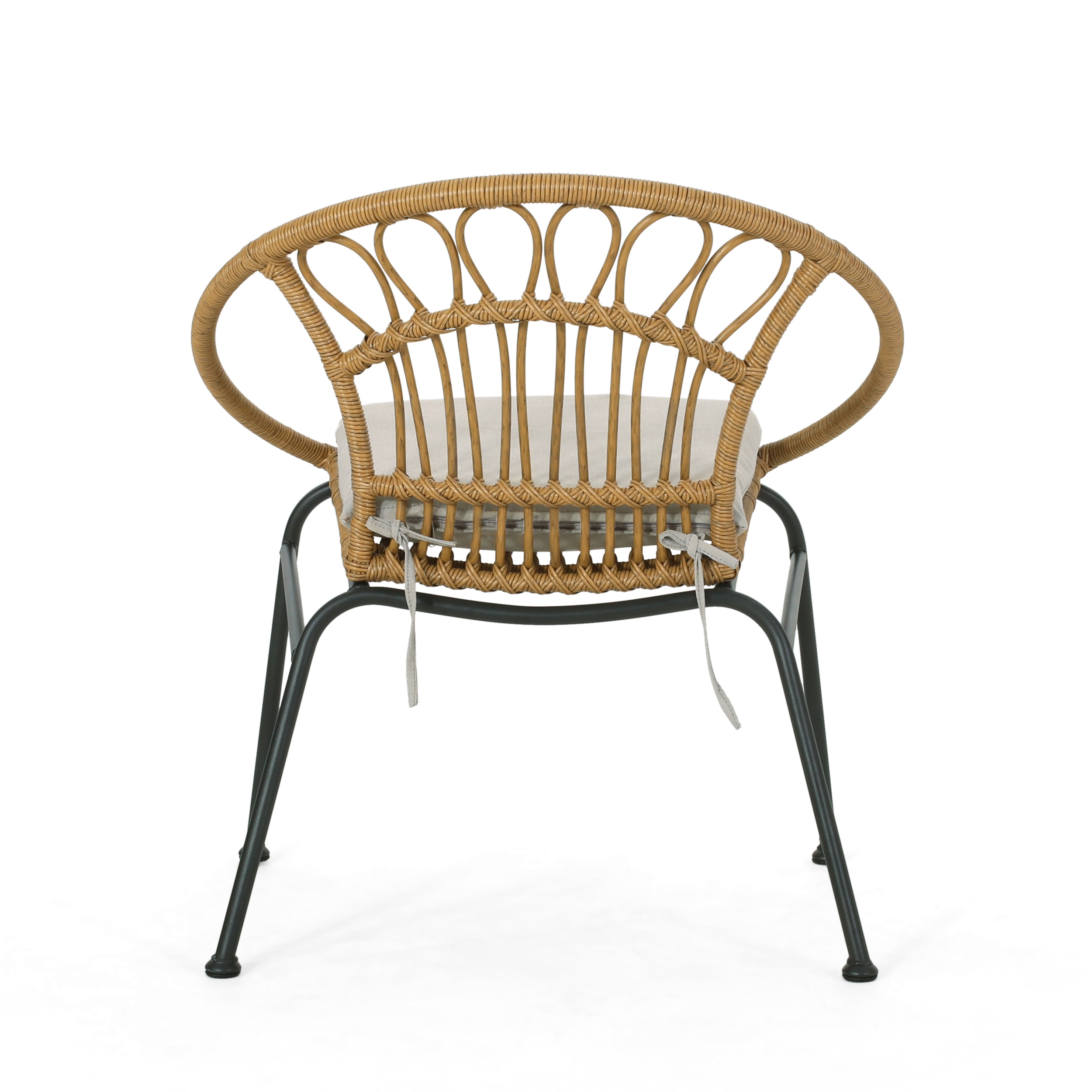 Banya Outdoor Faux Wicker Chairs Set of 2 by Christopher Knight