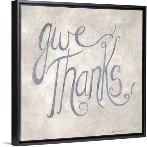 "Give Thanks" Black Float Frame Canvas Art