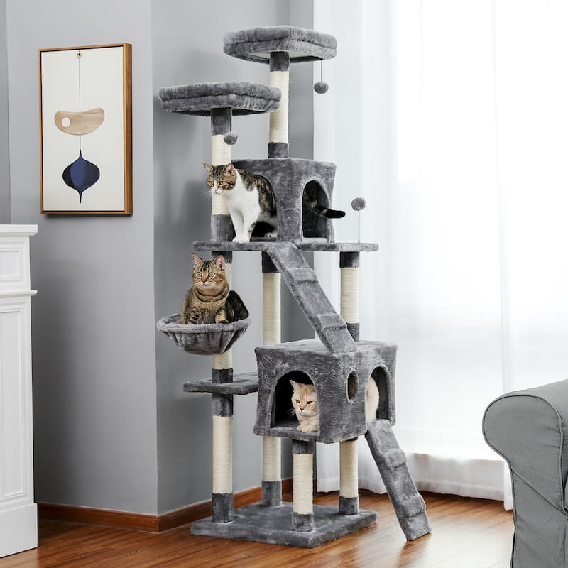 Cat Tree,Cat Tower with 2 Condos and 2 Perches, Kitty Climber Tower Furniture