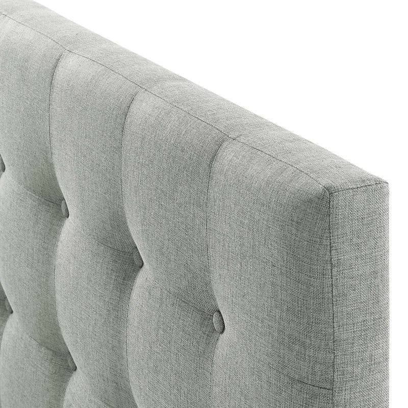 Full size Grey Fabric Button-Tufted Upholstered Headboard