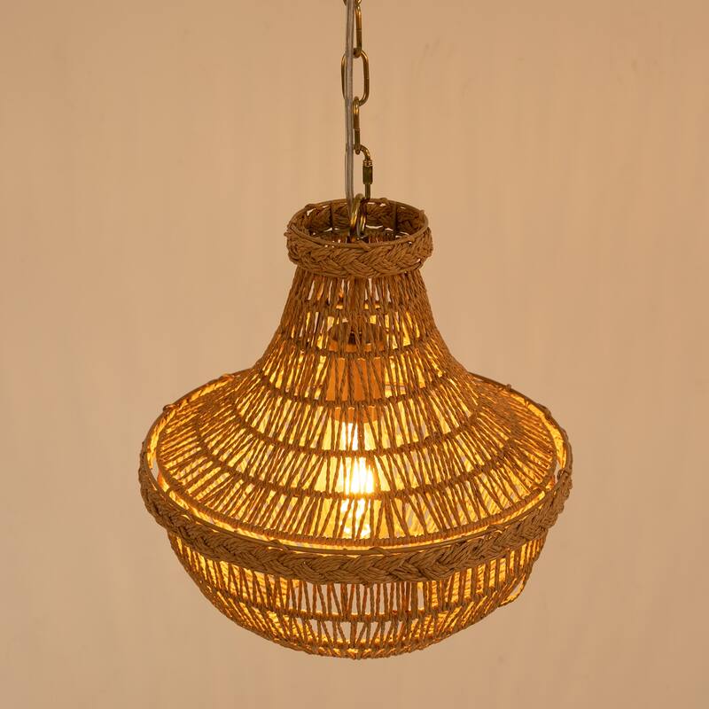 Rustic Woven Pendant Light Fixture Hanging Lamp On Sale Bed Bath