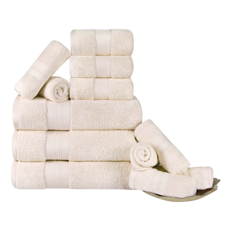 Turkish Cotton 12 Piece Solid Plush Heavyweight Towel Set by Superior