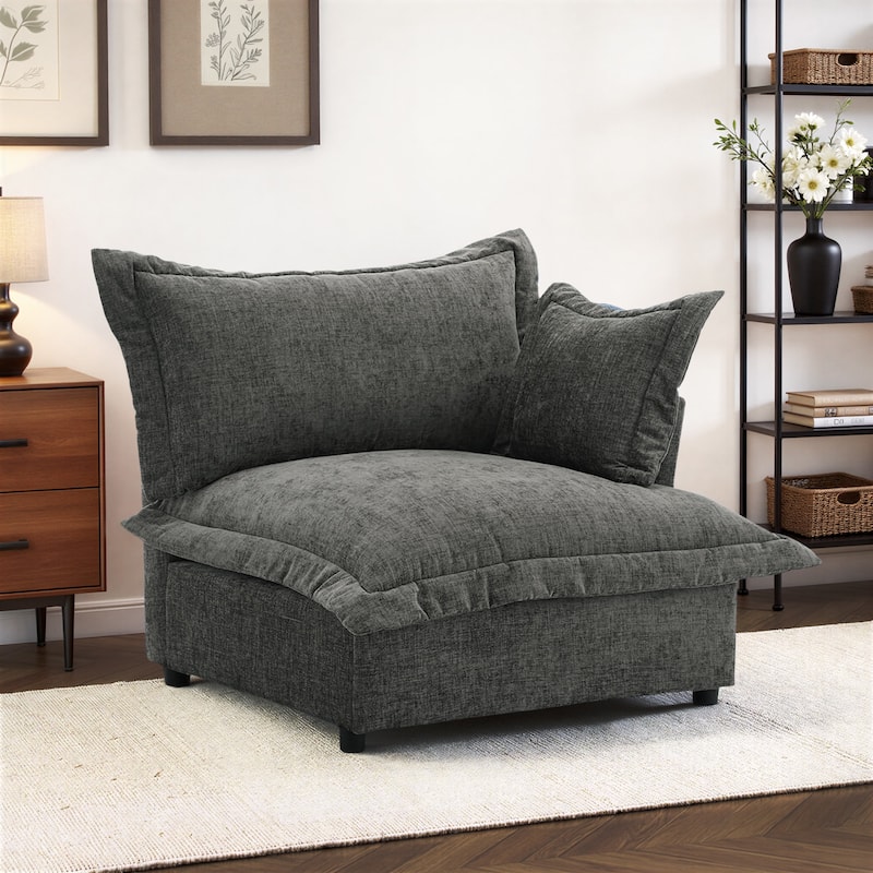 Double Layer Cushion Comfy Cloud Modular Sectional Sofa Couch Ottoman