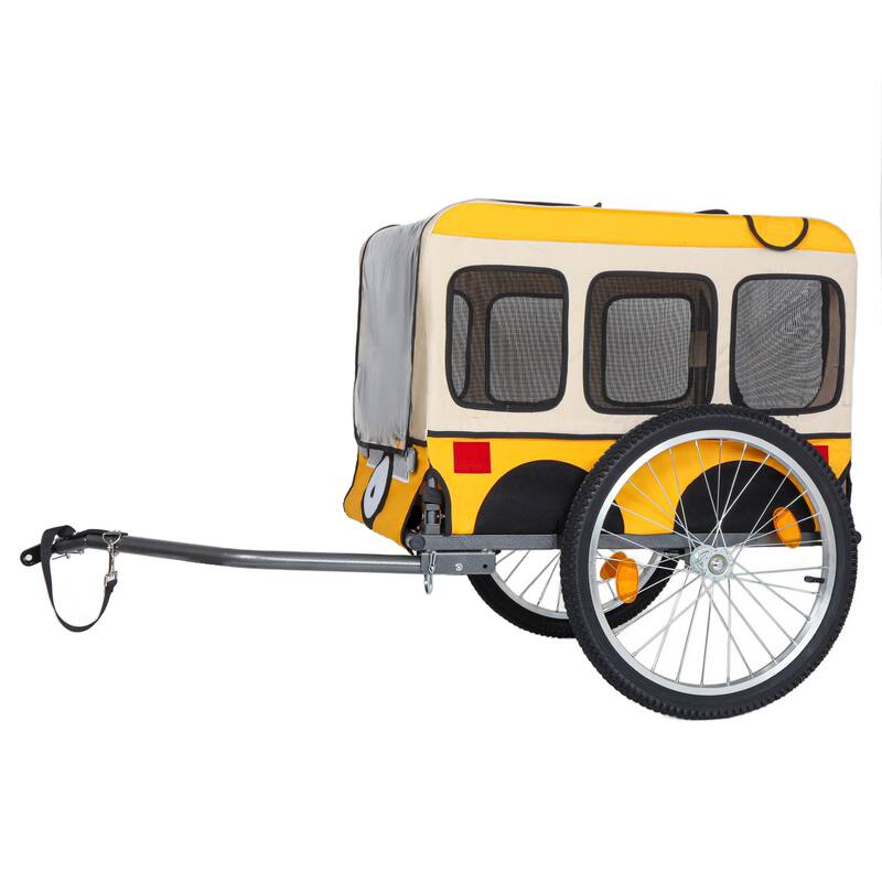 Large Folding Bike Trailer for Dogs, Heavy-Duty Steel Frame, Spacious Design, All-Terrain Cycling, Jogging & Camping Adventure