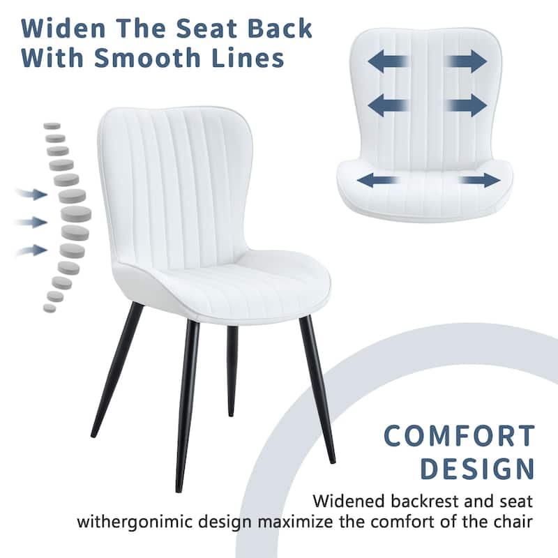 Luxury Dining Chair Set of 4, Shell-Back Upholstered Chairs with Metal Legs, Kitchen & Office High Back Side Chairs