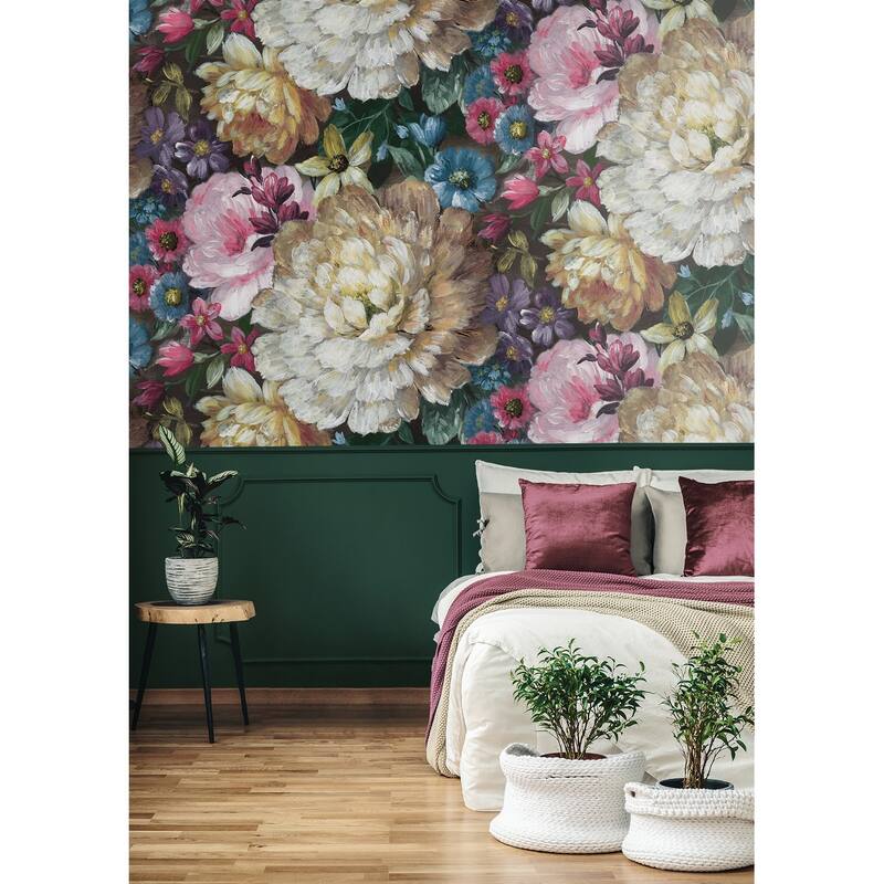 NextWall English Garden Floral Peel and Stick Wall Mural