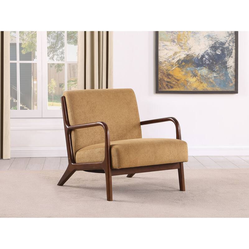 Foster Upholstered Wood Frame Accent Chair - Honey