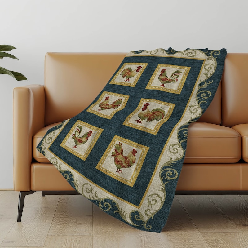Premium Machine Washable ASB159 Farmhouse Sherpa Throw Blanket - Midnight - 4'2" x 5'10"