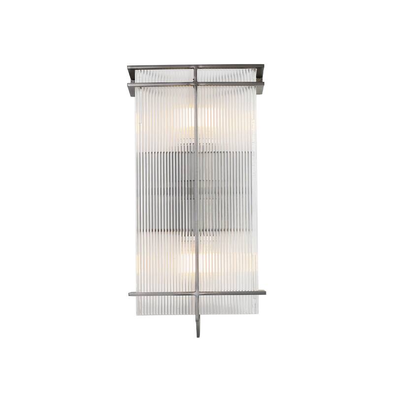 Modern 2-Light Brushed Rectangle Wall Sconce Acrylic Bathroom Vanity Light - W 7.5" x L 15.4" x H 3.9"