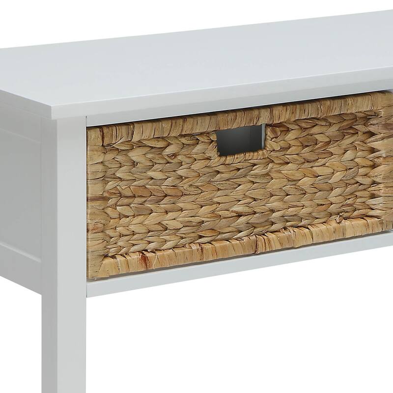 White Finish Console Table