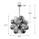 preview thumbnail 11 of 10, 12-Light Modern Globe Glass Kitchen Island Pendant Sputnik Chandelier with Black Smoke Glass Globe - W24"