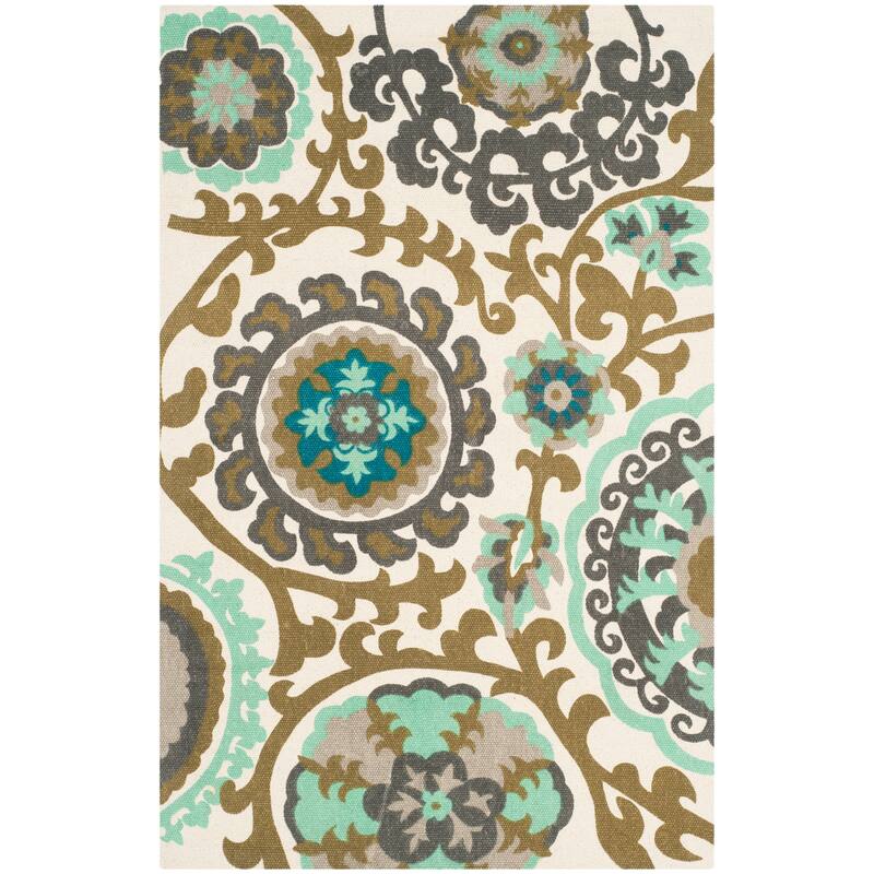 SAFAVIEH Handmade Cedar Brook Vassie Modern Cotton Rug - 2'3" x 3'9" - Turquoise - Rectangle