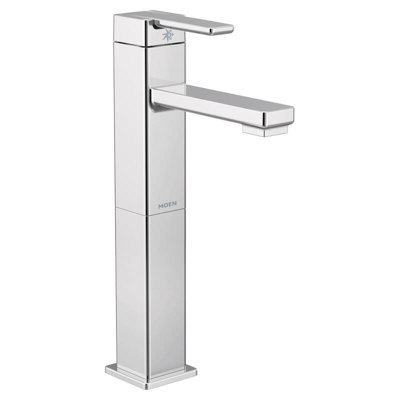 Moen 90 Degree 1.2 GPM Vessel Single Hole Bathroom Faucet with Pop-Up