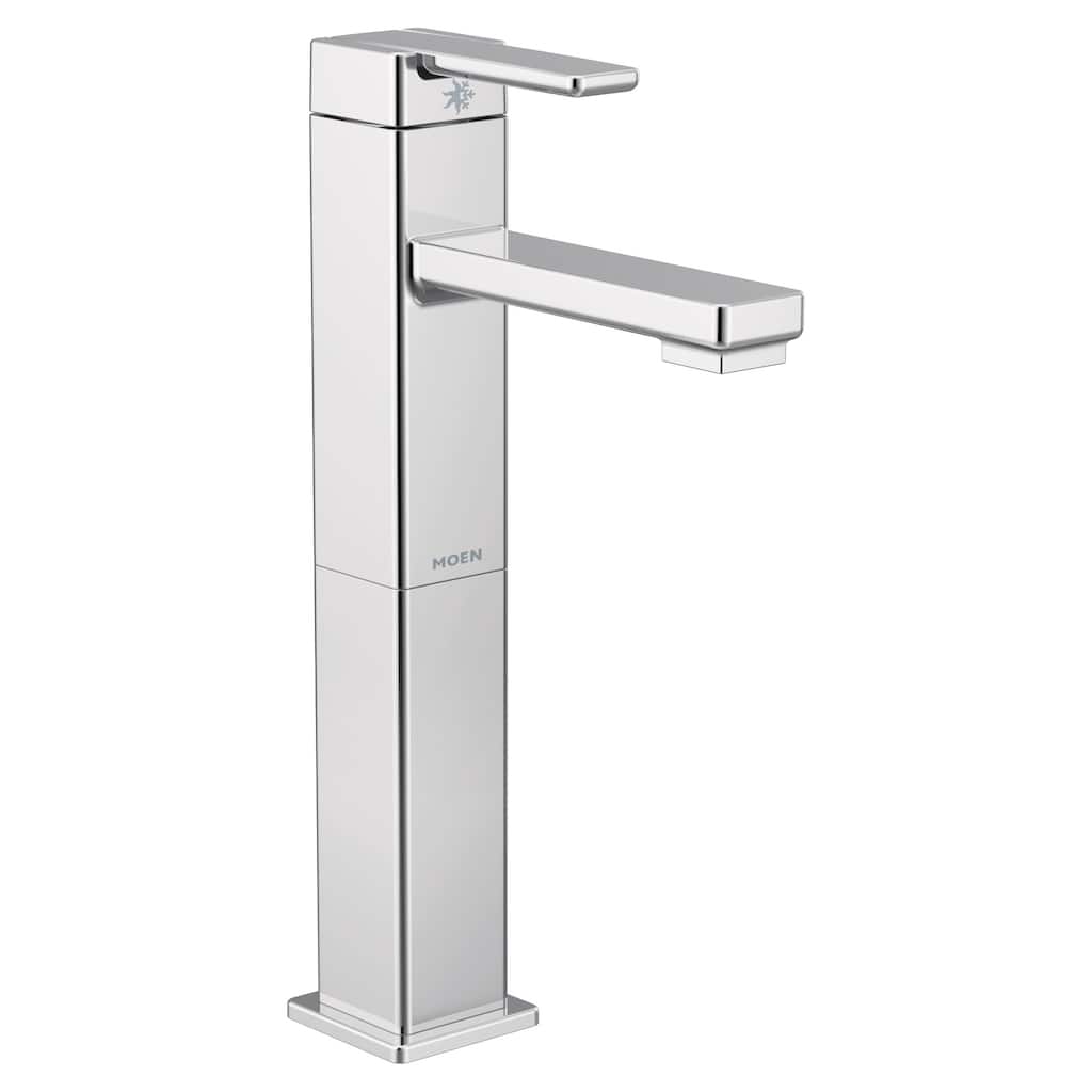 Moen 90 Degree 1.2 GPM Vessel Single Hole Bathroom Faucet with Pop-Up