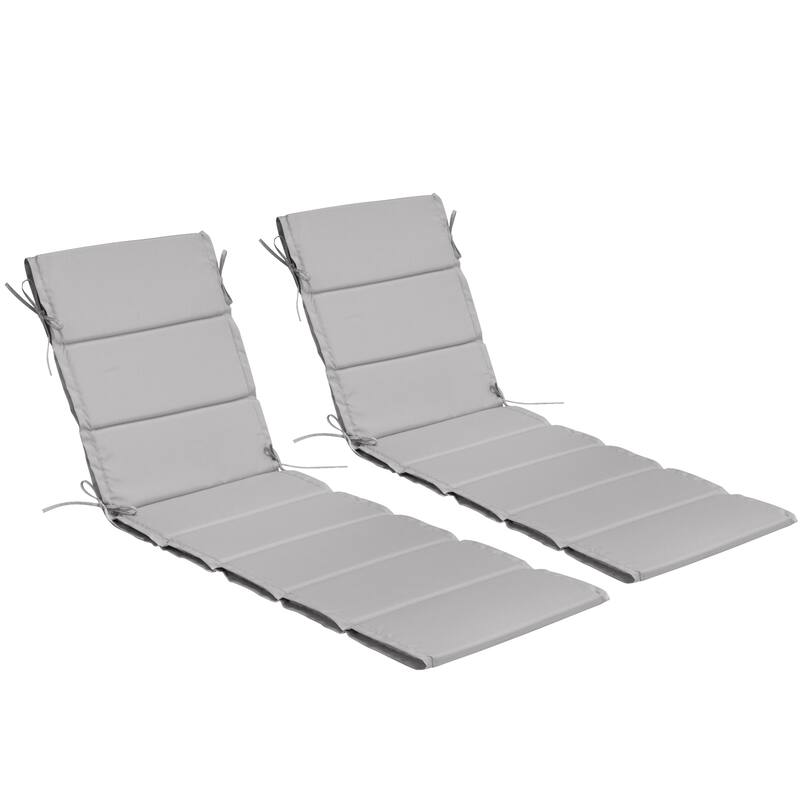 Pellebant Outdoor Patio Chaise Lounge Cushion Lounger Pad - Grey - 73in - 2PC