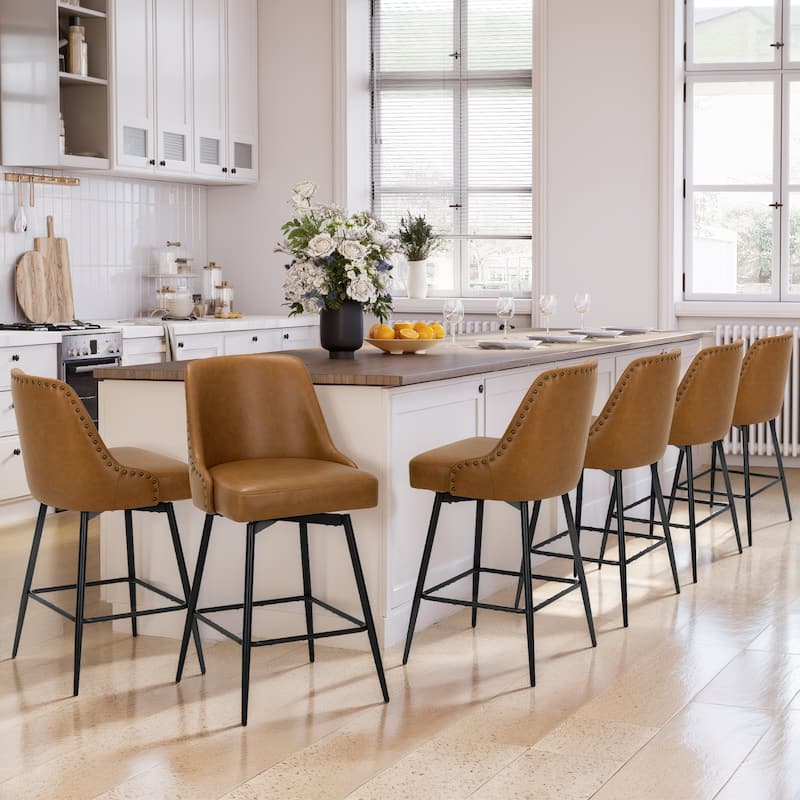 RENEWLINE Adjustable Height Swivel Bar Stools with Footrest for 34-40 Inch Counters, Ultra Plush Seat