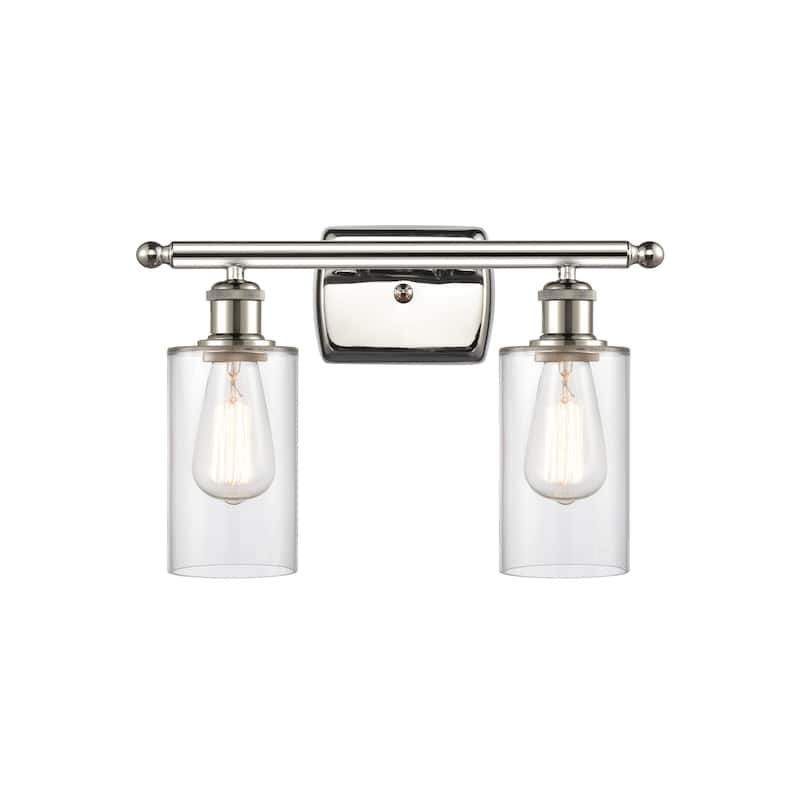 Innovations Lighting 516-2W-12-16 Clymer Vanity Clymer 2 Light 16" - Clear / Polished Nickel