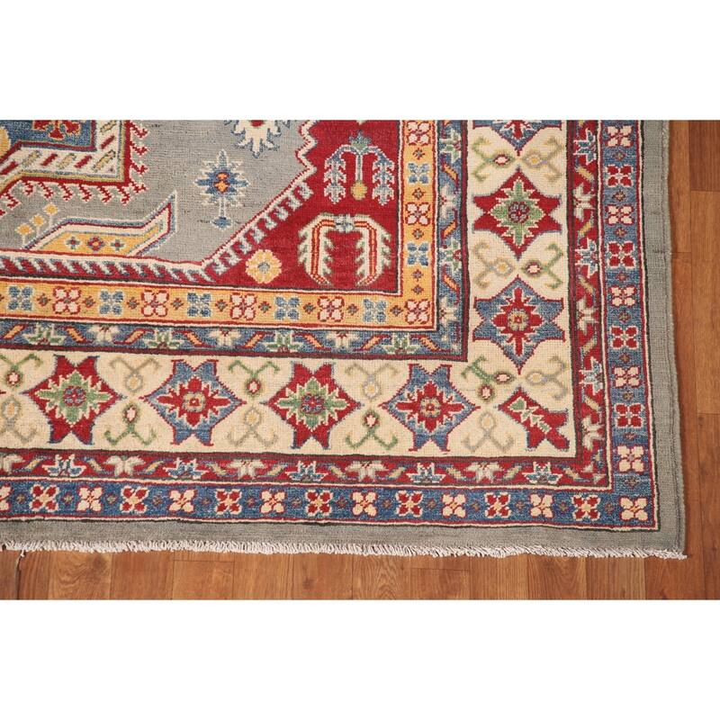 Kazak Area Rug Hand-Knotted Wool Carpet - 6'9" x 9'8"