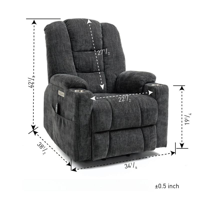 Large Power Lift Recliner Chair with Massage and Heat