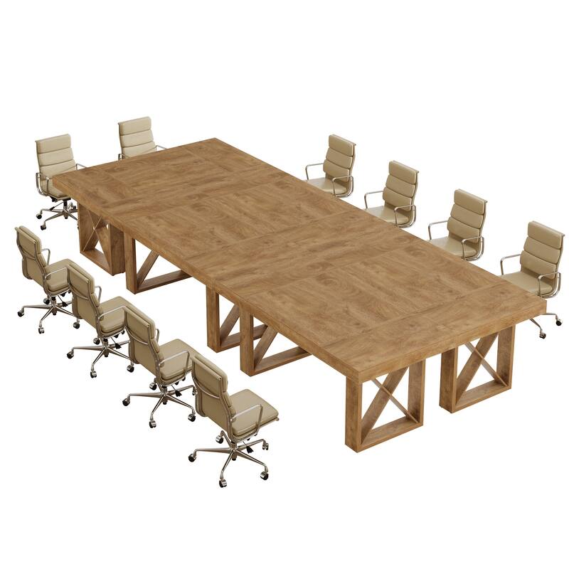 63-Inch Long Wood Conference Table, Simple Meeting Desk for Home Office & Small Team Gatherings