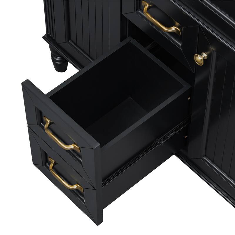 Bathroom Vanity with Sink, Freestanding Bathroom Storage Cabinet, Bathroom Cabinet with Soft Close Doors & 3 Drawers