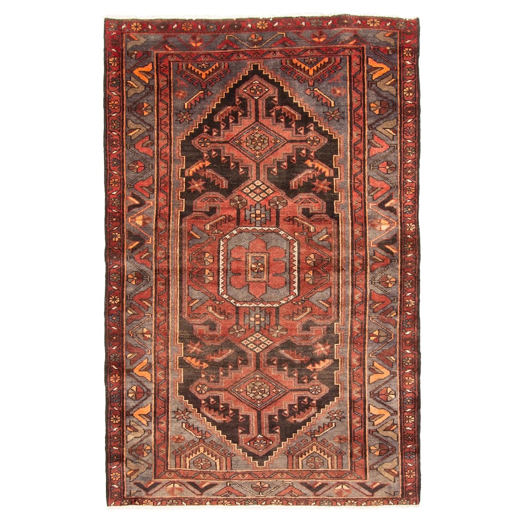 ECARPETGALLERY Hand-knotted Andelz Dark Red Wool Rug - 4'4 x 6'7