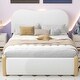 preview thumbnail 11 of 39, Cozy and Durable Upholstered Platform Bed with Wood Supporting Feet White - Full