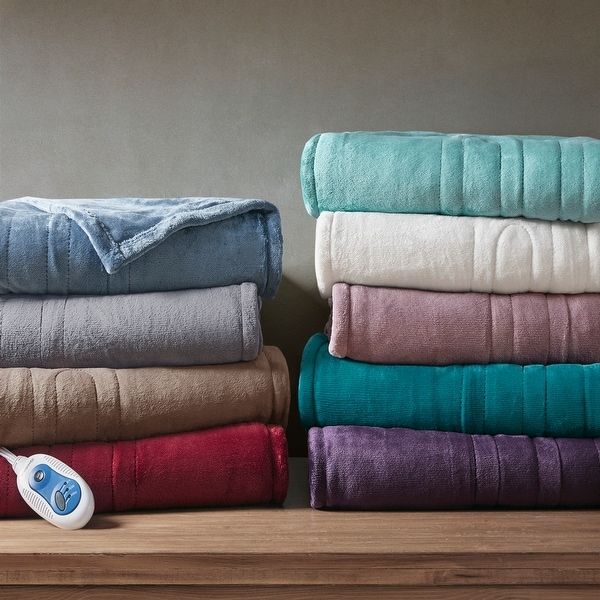 Beautyrest Heated Plush Oversized Throw On Sale Bed Bath