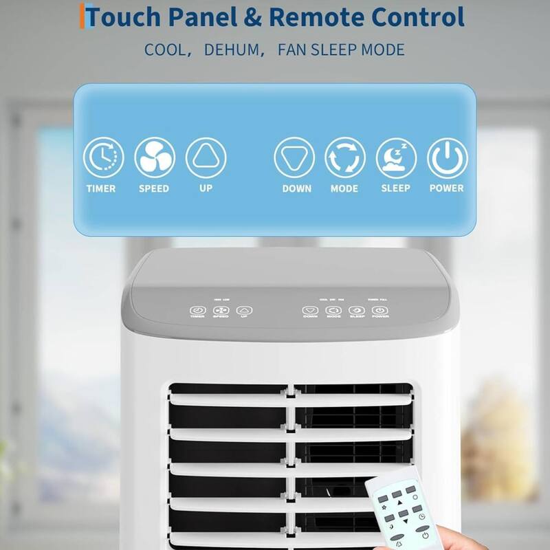 8000 BTUs Ventless Floor Portable Air Conditioner with Fan & Dehumidifier - N/A