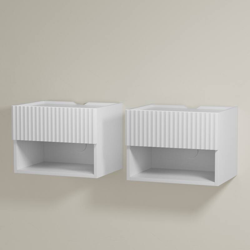 Modern Wall-Mounted Floating Nightstands with Drawer (Set of 2)