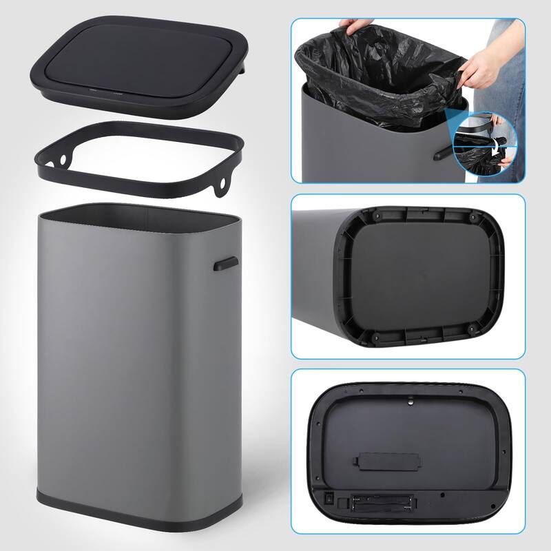 Automatic Trash Can with Lid,13 Gallon Smart Trash Can, 50L Motion Sensor Trash Can
