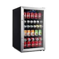 Kalamera Beverage Cooler 150 Can Refrigerator Stainless Steel Door & Touch Control KR-120BV