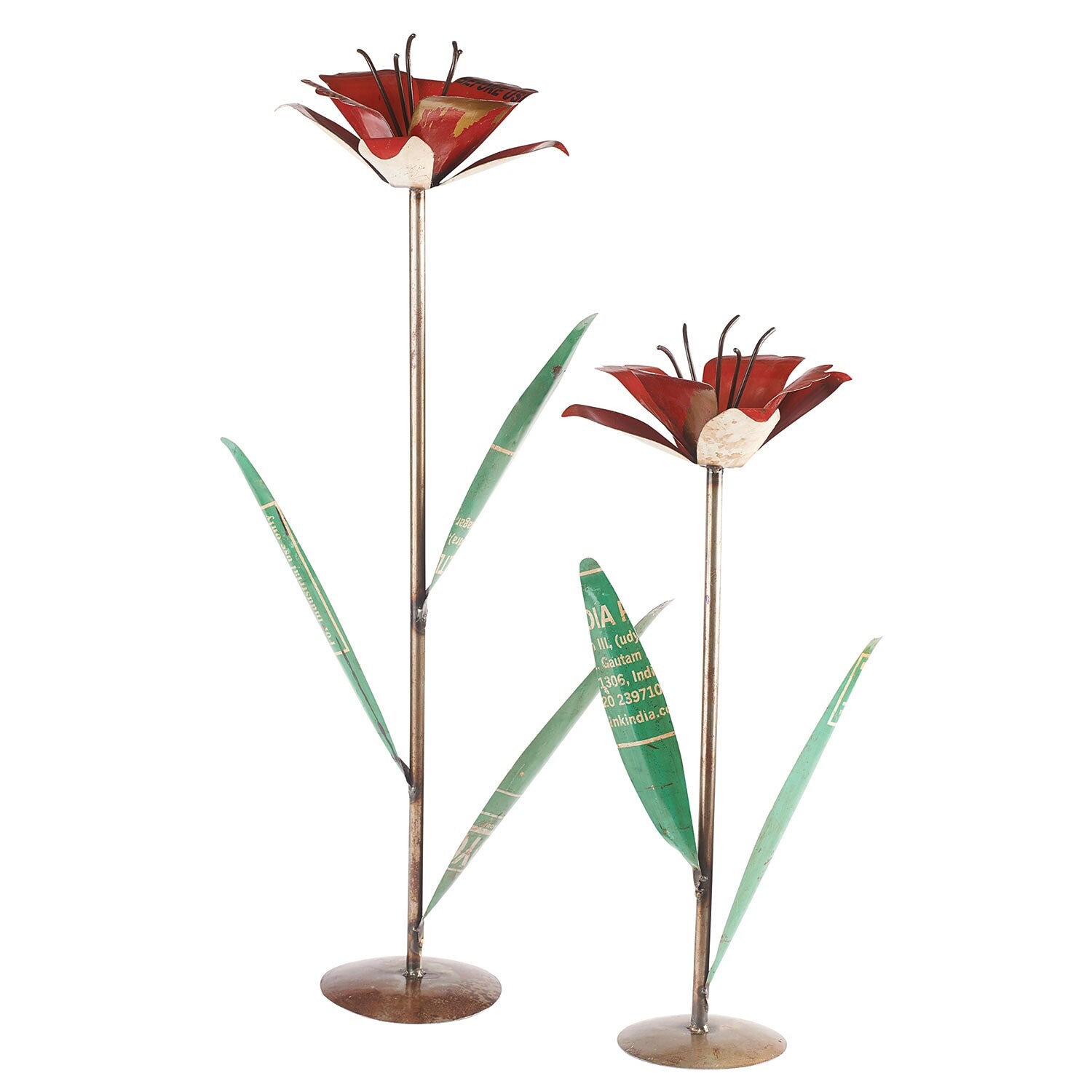 Shop Blooming Poppies Garden Decor 2 Pieces Recycled Metal
