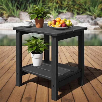 18 x 15 inch Adirondack Outdoor Patio Side Table, End Table for Patio Pool Deck - N/A