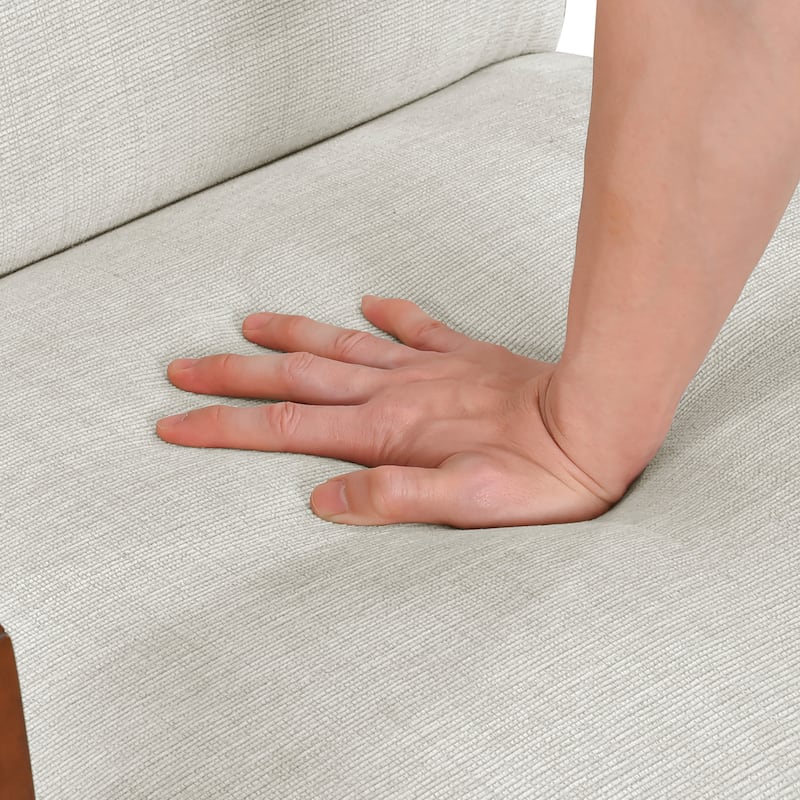 Lyle 28.5" Chenille Accent Chair - Chestnut Finish Solid Wood Frame