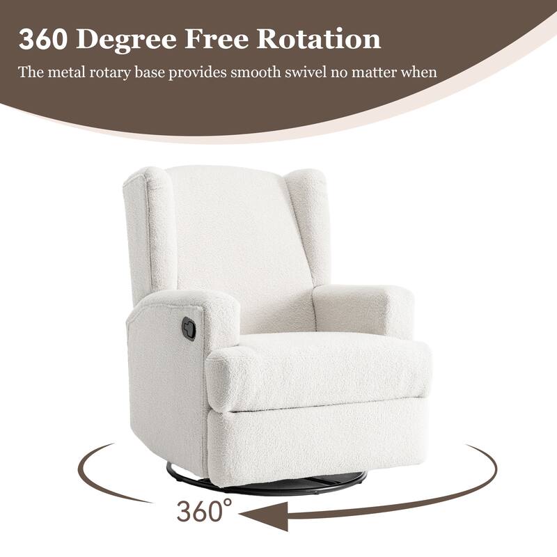 Swivel Wingback Glider Rocker Nursery Recliner Chair