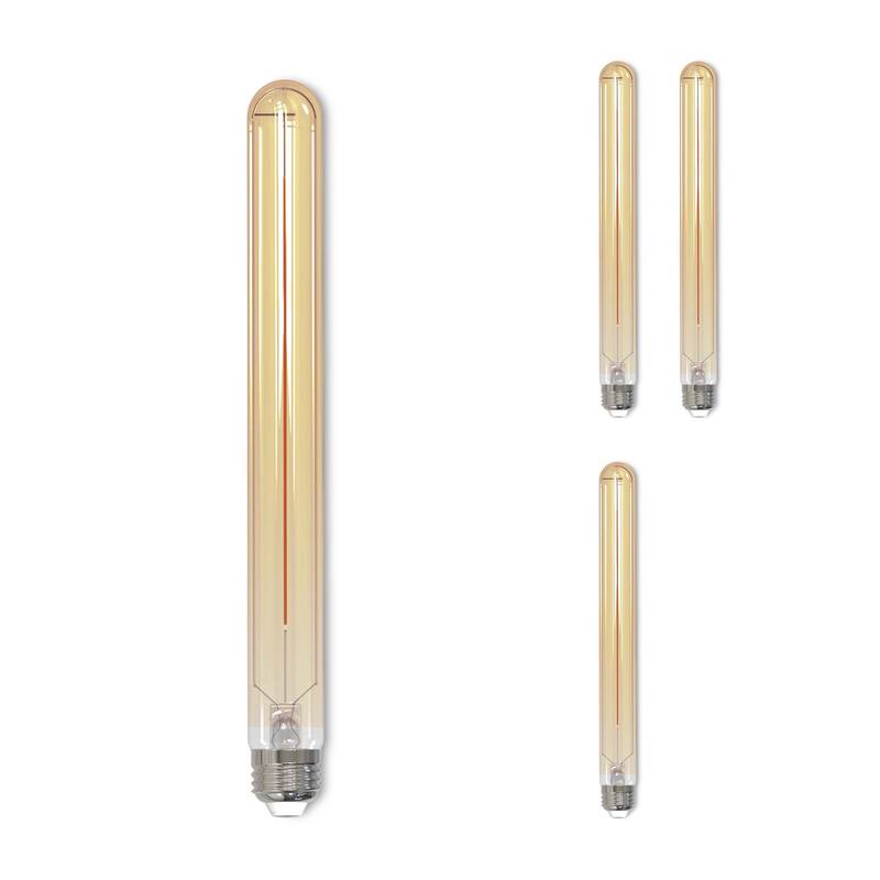 Bulbrite LED Filament Pack of (4) 5 Watt Dimmable 11 Inch T9 Light Bulb with Antique Glass Finish and Medium (E26) Base