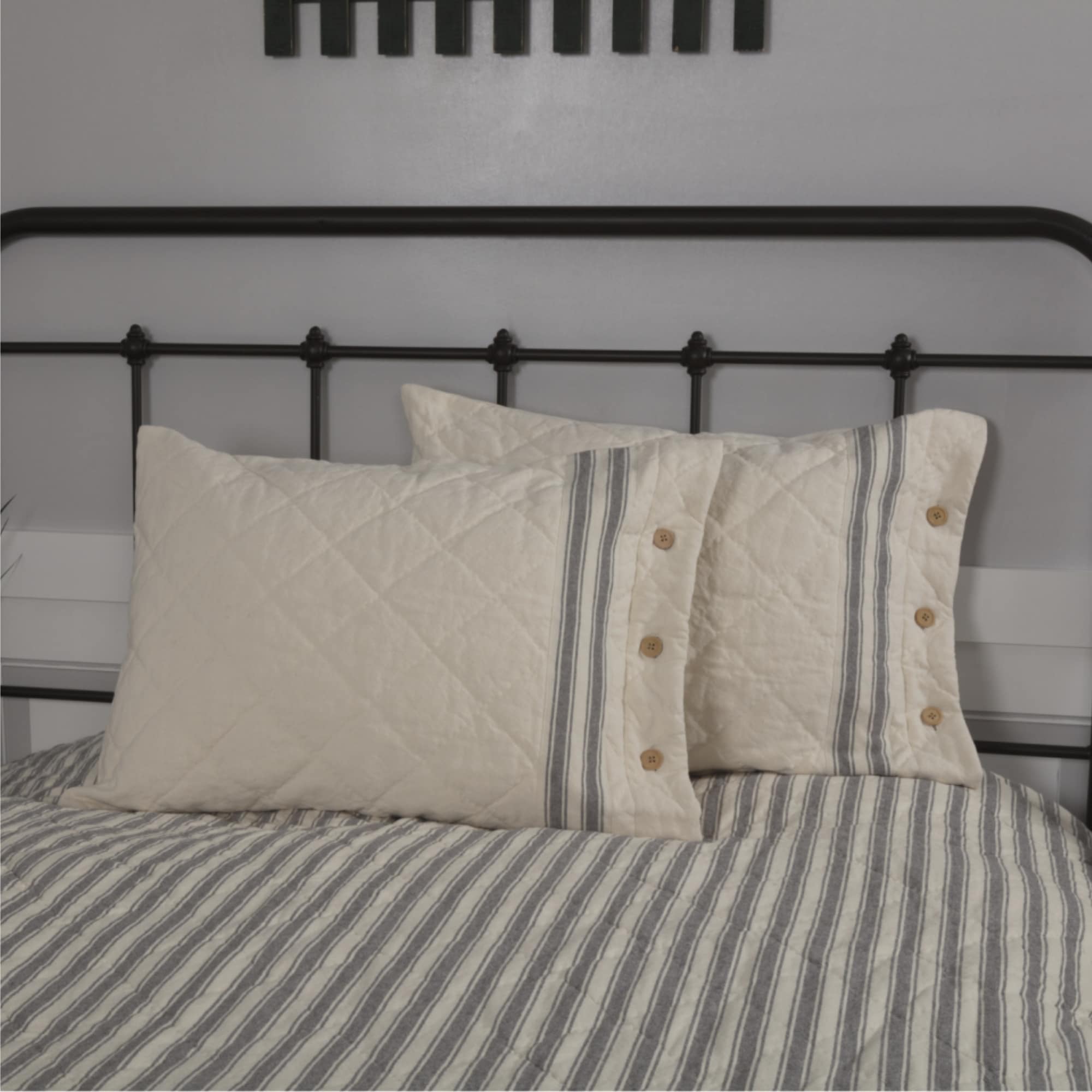 Market Place Gray Standard Sham
