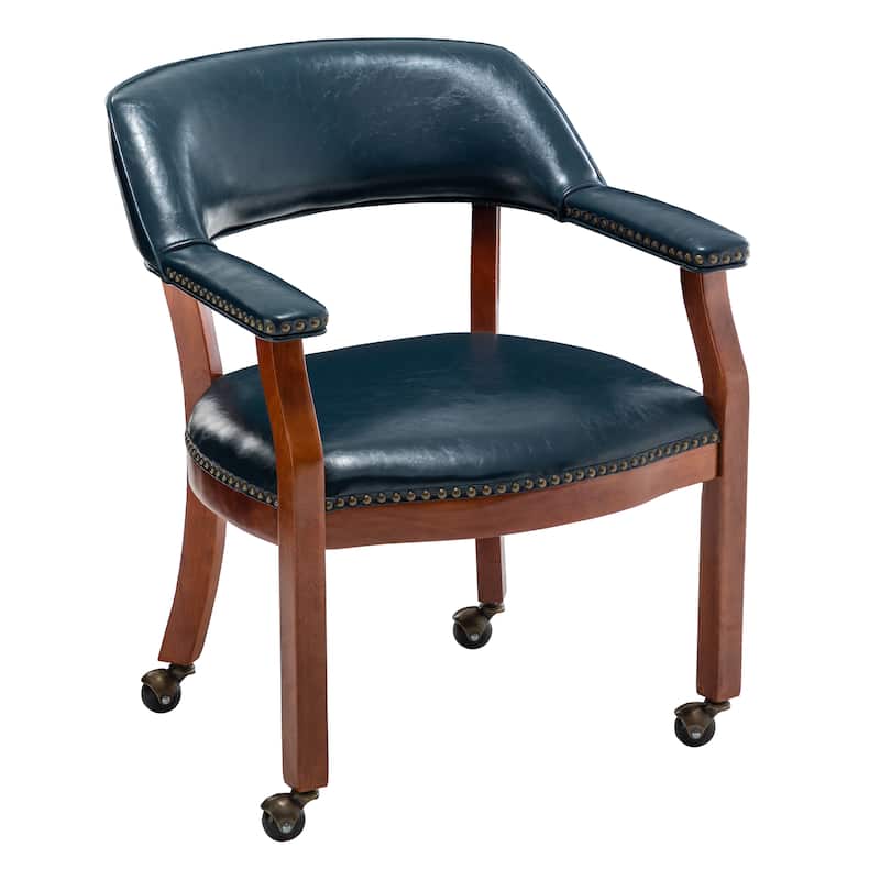 Convenience Concepts Dillon Armchair with Caster Wheels and Nailheads