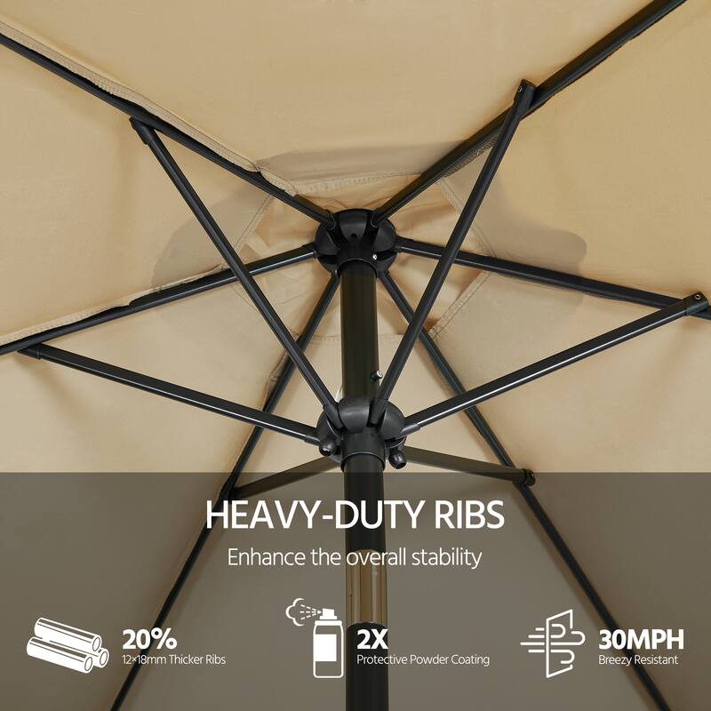 Yaheetech 9ft Patio Umbrella 8 Ribs with Push Button Tilt and Crank
