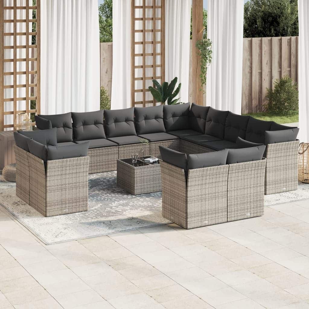 vidaXL Garden Sofa Set Grey, Dark Grey - 21.7 x 21.7 x 14.6