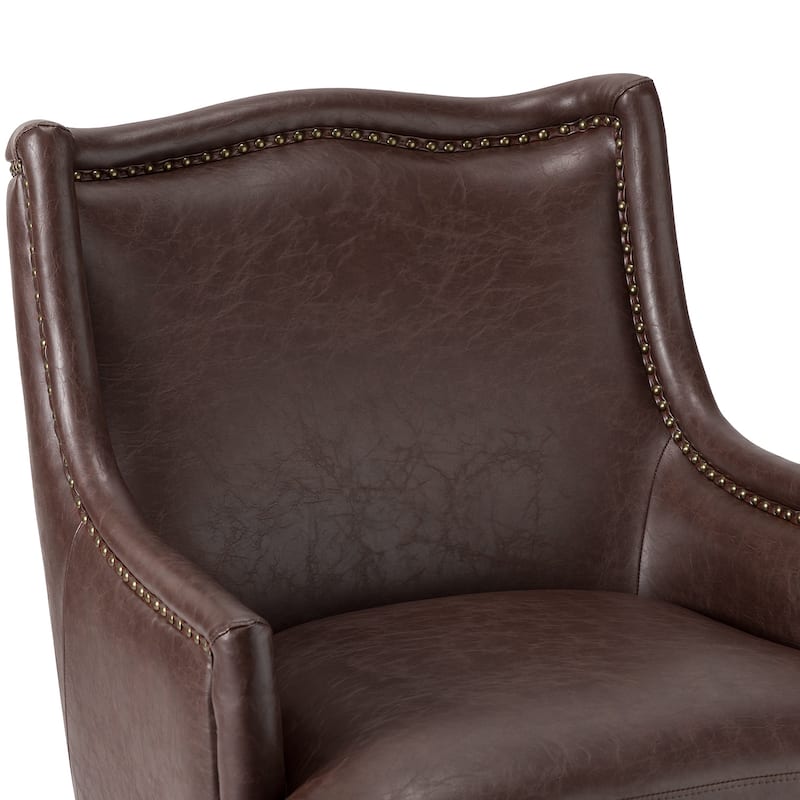 Konrad Comfy Living Room Vegan Leather Armchair by HULALA HOME