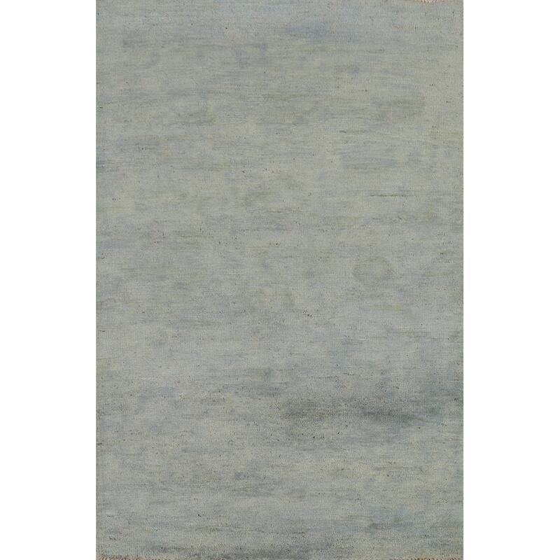 Hand Knotted Oriental 100% Wool Carpet Modern Modern Navy Blue & Blues Gabbeh Area Rug - 4' 1'' X 2' 8''