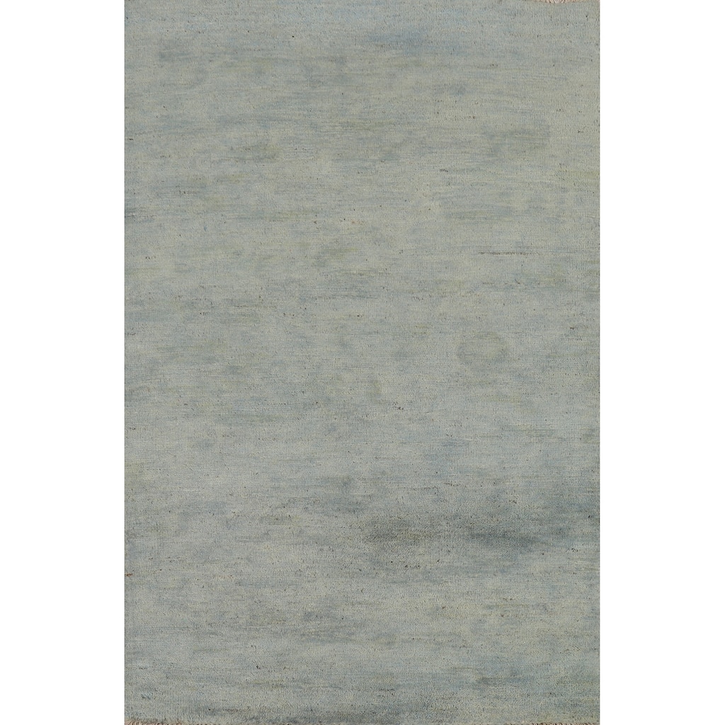 Hand Knotted Oriental 100% Wool Carpet Modern Modern Navy Blue & Blues Gabbeh Area Rug - 4' 1'' X 2' 8''