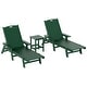 preview thumbnail 20 of 96, Laguna Hdpe All Weather Outdoor Patio Pool Reclining Chaise Lounges With Square Side Table (3-Piece Set)