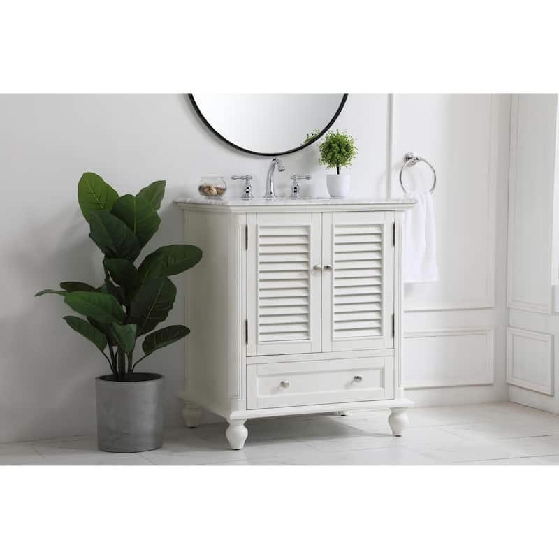 Core 19 - 30 Inch Single Bathroom Vanity - 30 Inches - Antique White