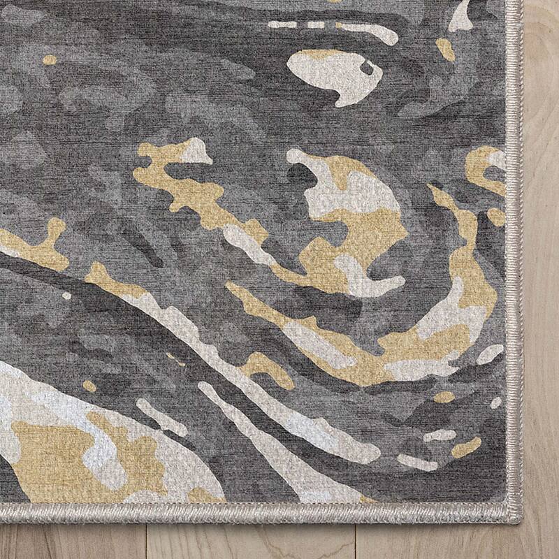 Well Woven Abstract Harmony Modern Boho Marble Flat-Weave Area Rug